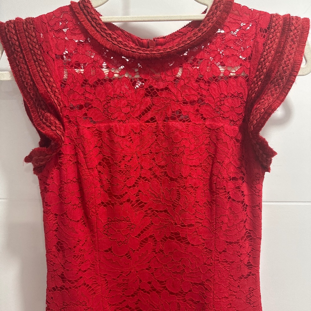 Alexis Red Lace Dress XS